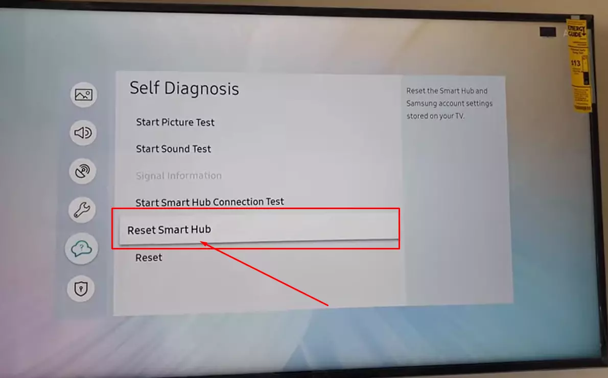 Select Reset Smart Hub or Reset Apps.