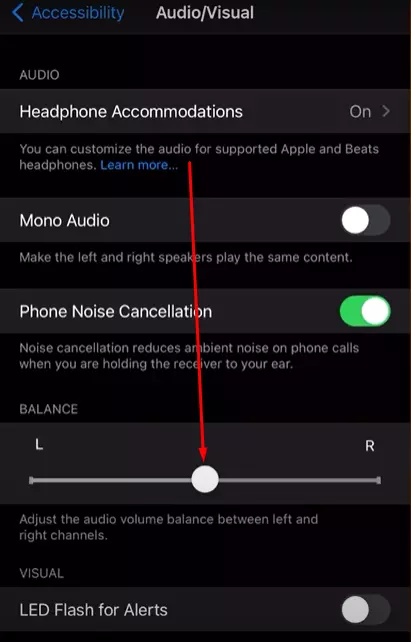 Drag the slider to the center position to even out the sound.